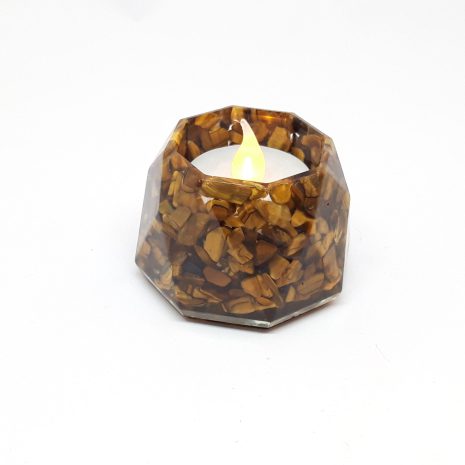 Edelsteinteelicht Tigerauge 1 Edelsteinteelicht Tigerauge 1