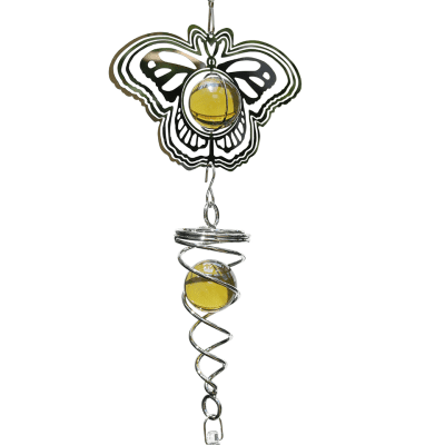 Edelstahl Mobile Schmetterling - Spirale