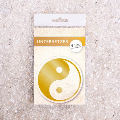 Untersetzer Set Ying Yang gold d95mm 4Stück / Packung
