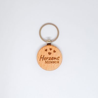 Schlüsselanhänger Buche "Herzensmensch"