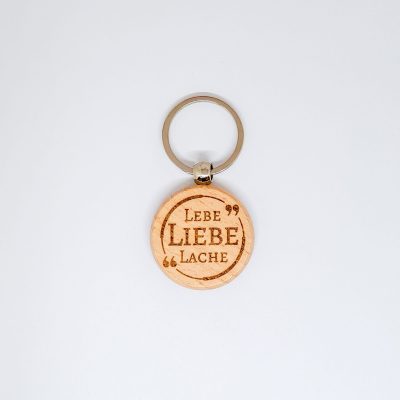 Schlüsselanhänger Buche "Lebe Liebe Lache"