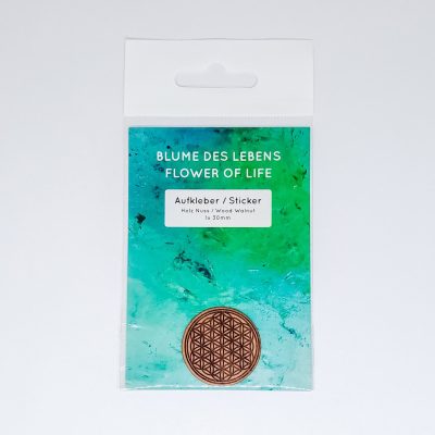 Holz Aufkleber Blume des Lebens Nuss d30mm