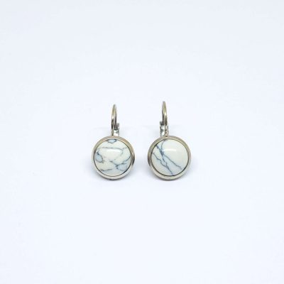 Ohrhänger Edelstein Cabochon Howlith