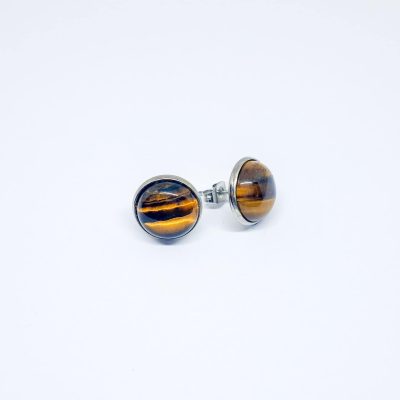 Ohrstecker Edelstein Cabochon Tigerauge