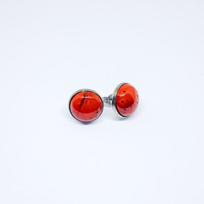 Ohrstecker Edelstein Cabochon Japis rot